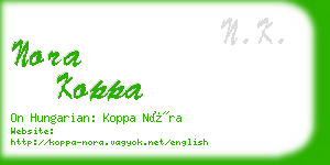 nora koppa business card